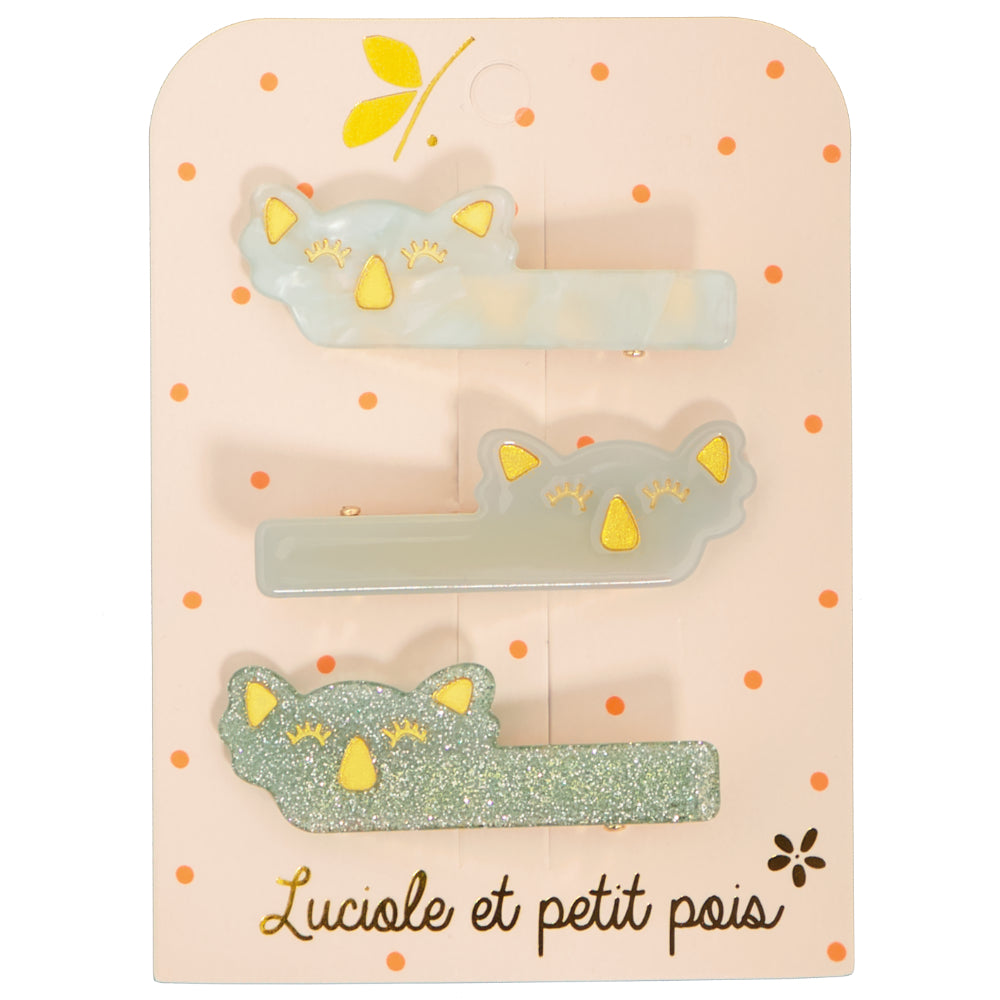 Koala hair clips (trio) - Pearly, plain & glitter