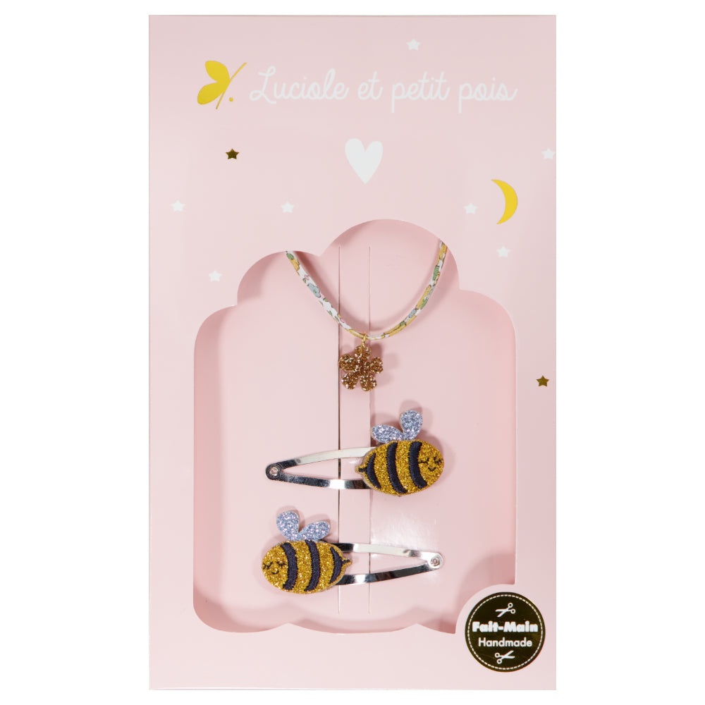 Summer Love gift box  Bee hair clips & Liberty  Betsy Ann bracelet