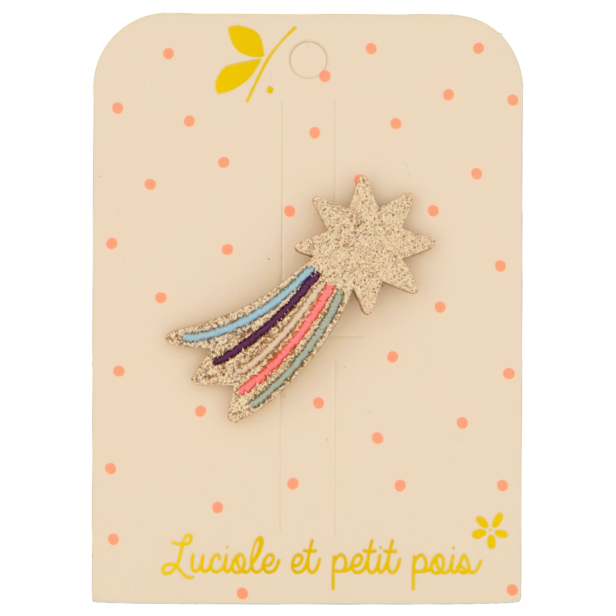 Shooting star hair clip -  Pink neon multicolor