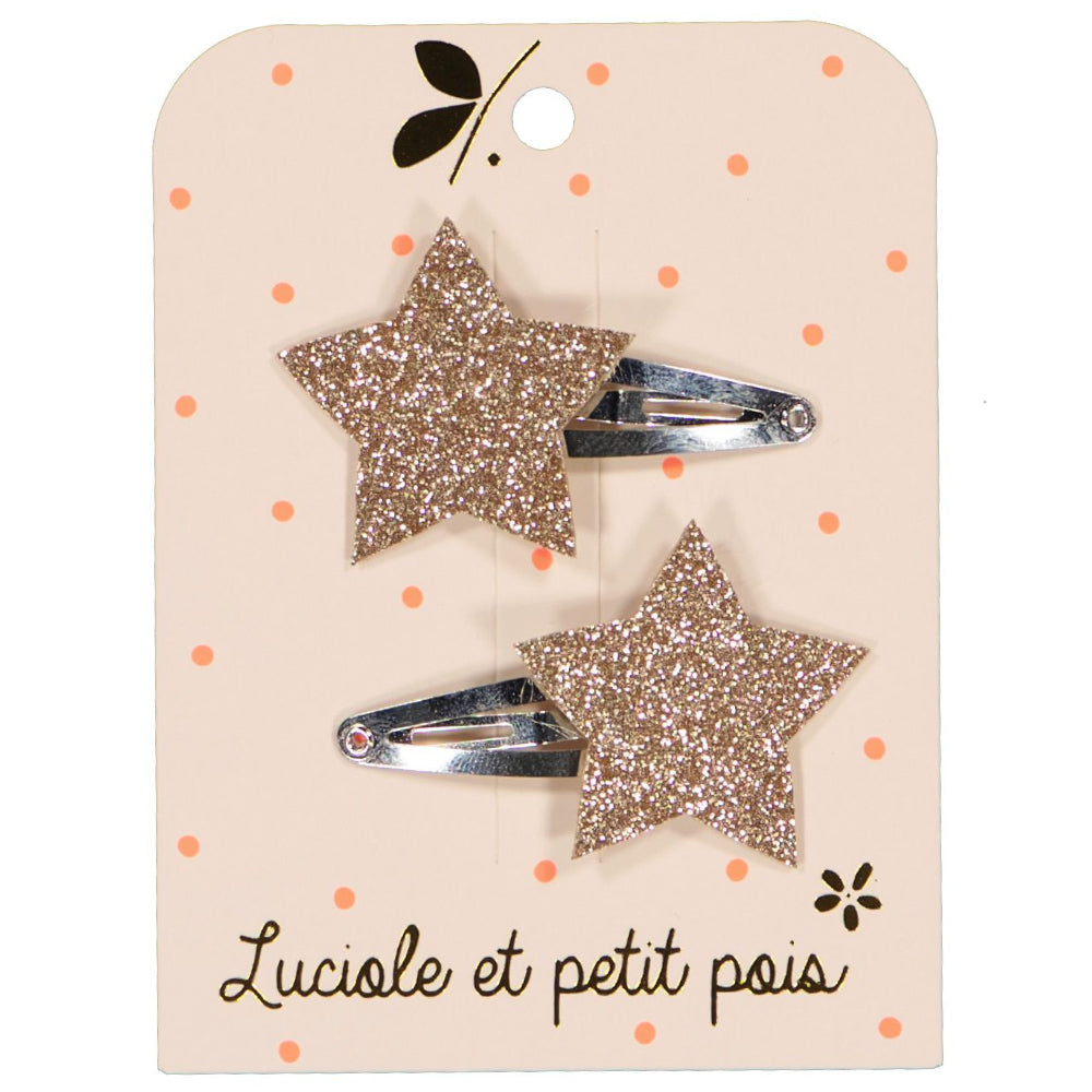Star hair clips  - glitter