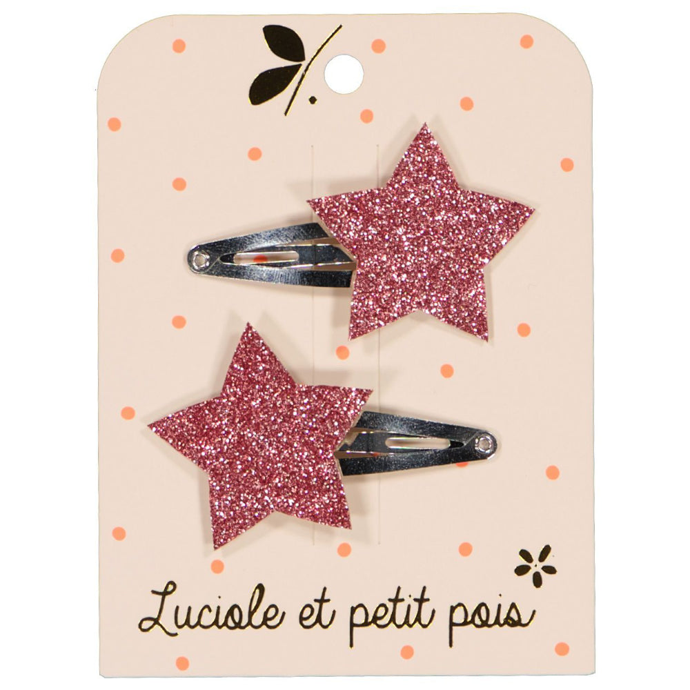 Star hair clips  - glitter
