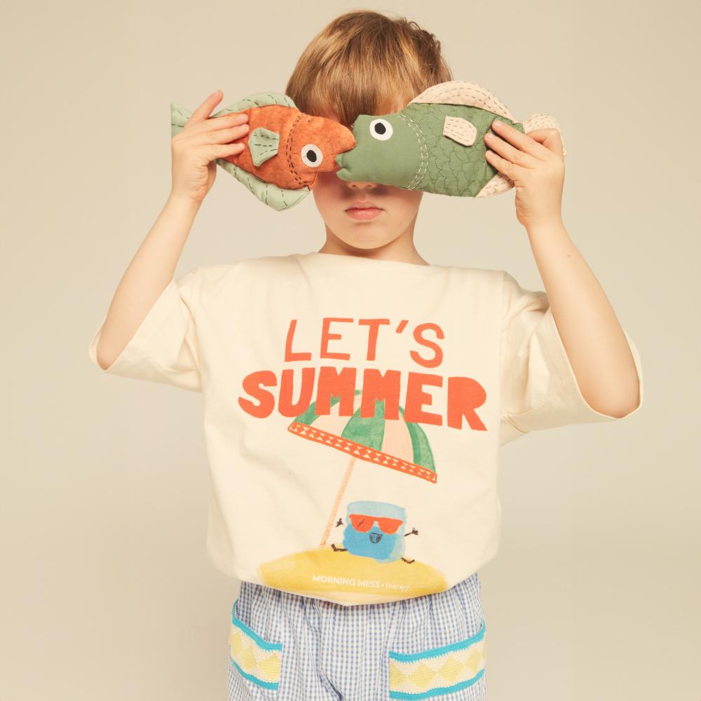 Lea Short-sleeved T-shirt with Let's Summer Print
