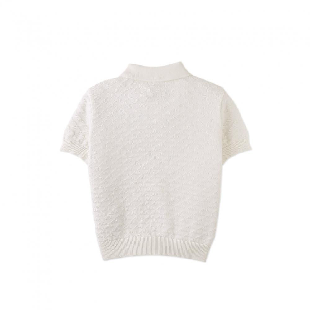 Jacquard Knit Polo with Half-Zip