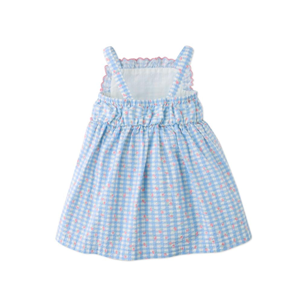 Powder Dress with Embroidered Ruffles