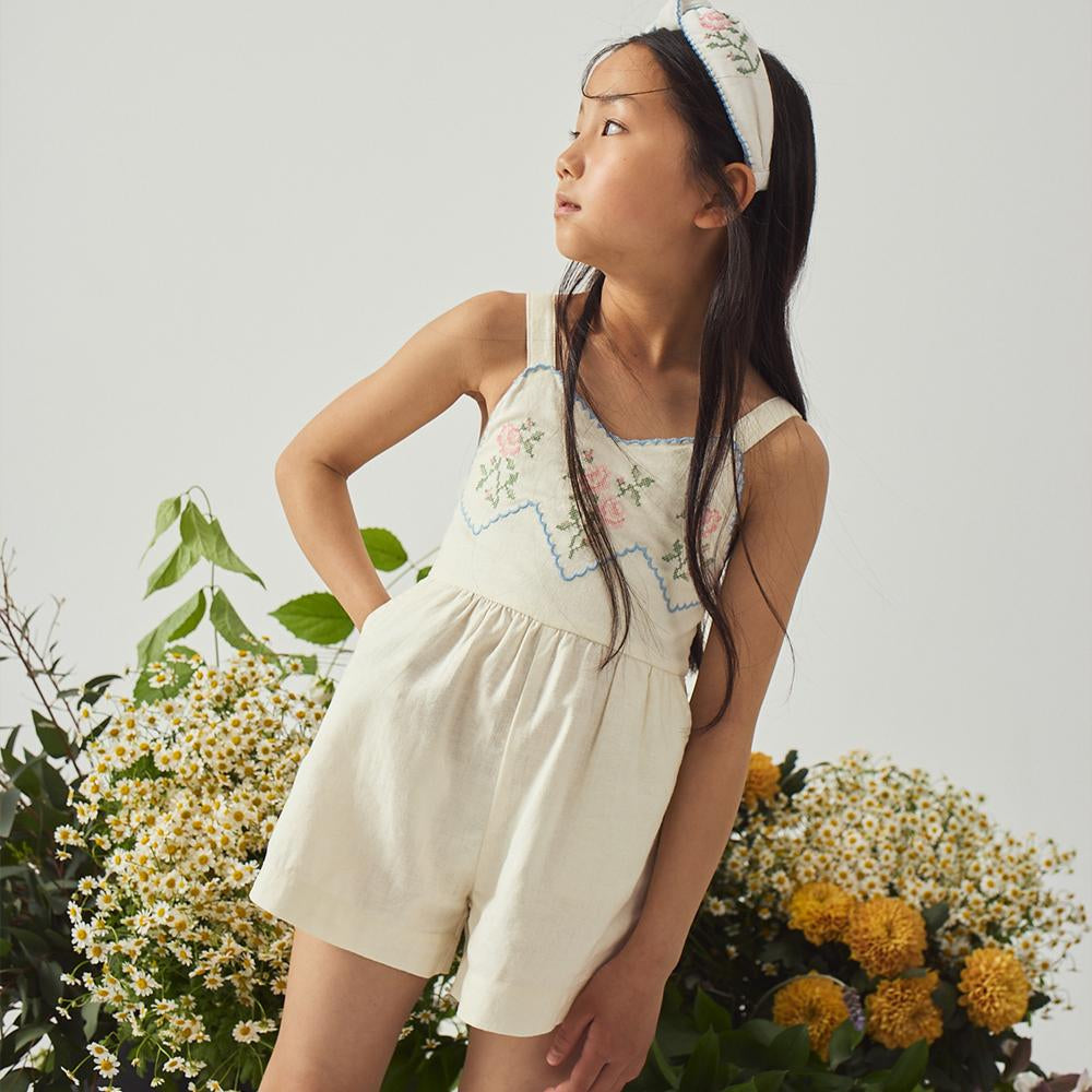 Jill Playsuit with Embroidered