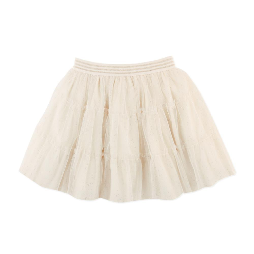 Top and Skirt Semolina With Tulle Overlay