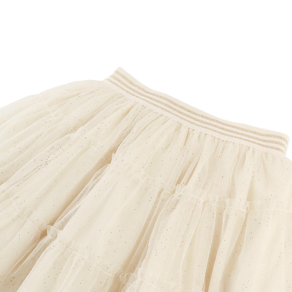 Top and Skirt Semolina With Tulle Overlay