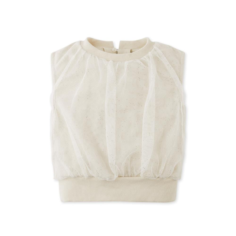 Top and Skirt Semolina With Tulle Overlay