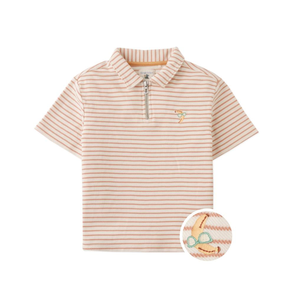 Stripe Twill Jersey Polo Shirt